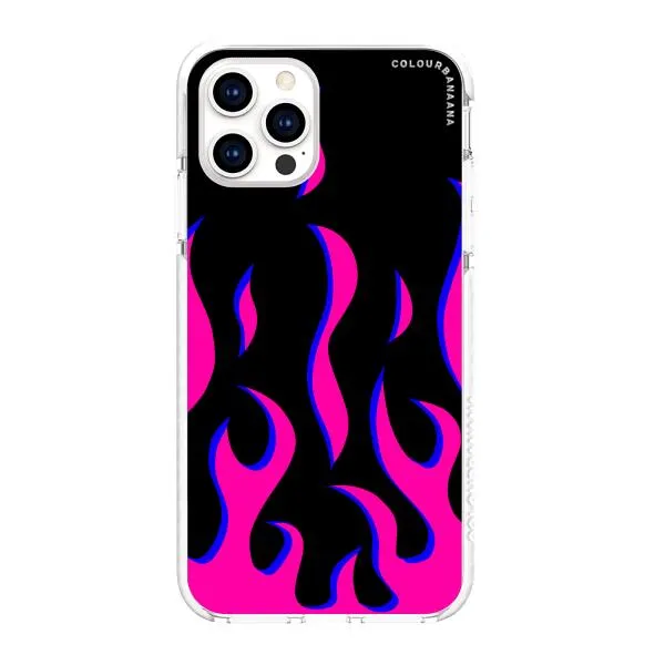 iPhone Case - Black & Pink Flames