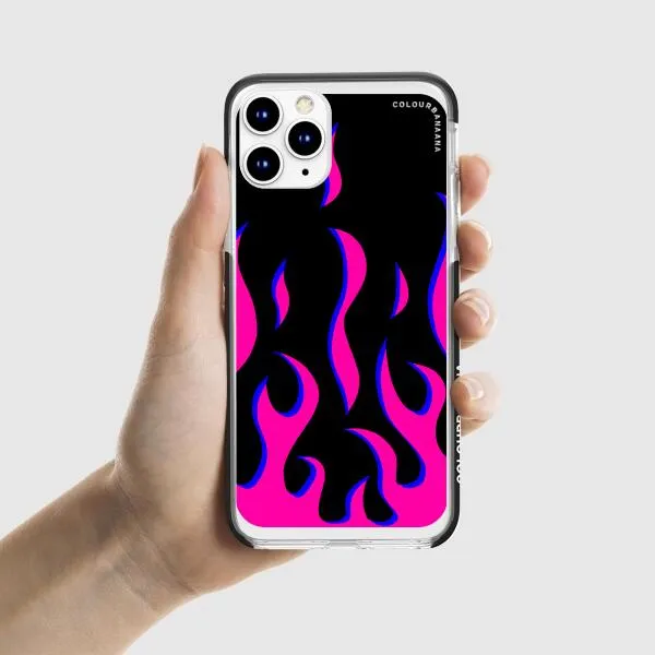 iPhone Case - Black & Pink Flames