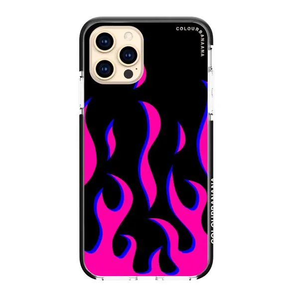 iPhone Case - Black & Pink Flames