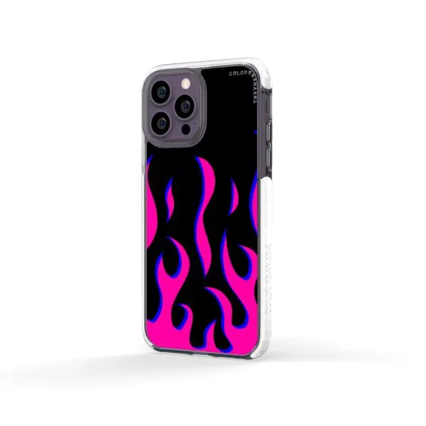 iPhone Case - Black & Pink Flames