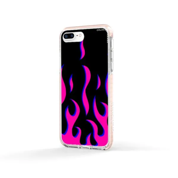iPhone Case - Black & Pink Flames