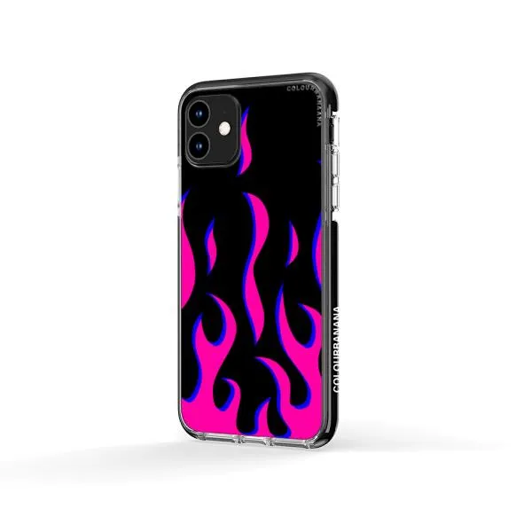 iPhone Case - Black & Pink Flames
