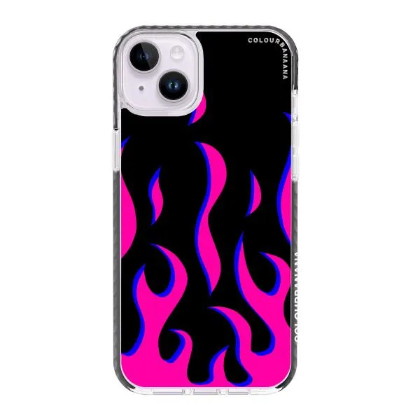 iPhone Case - Black & Pink Flames