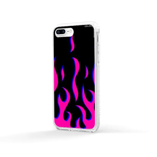 iPhone Case - Black & Pink Flames