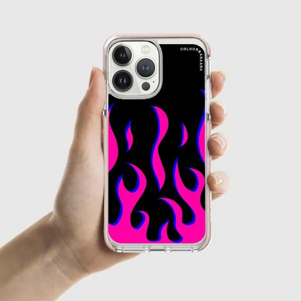 iPhone Case - Black & Pink Flames