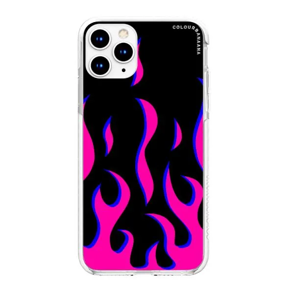 iPhone Case - Black & Pink Flames