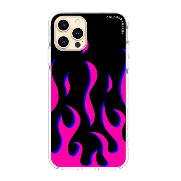 iPhone Case - Black & Pink Flames