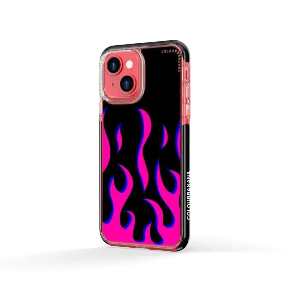 iPhone Case - Black & Pink Flames