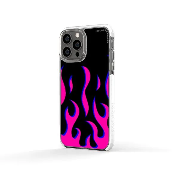iPhone Case - Black & Pink Flames