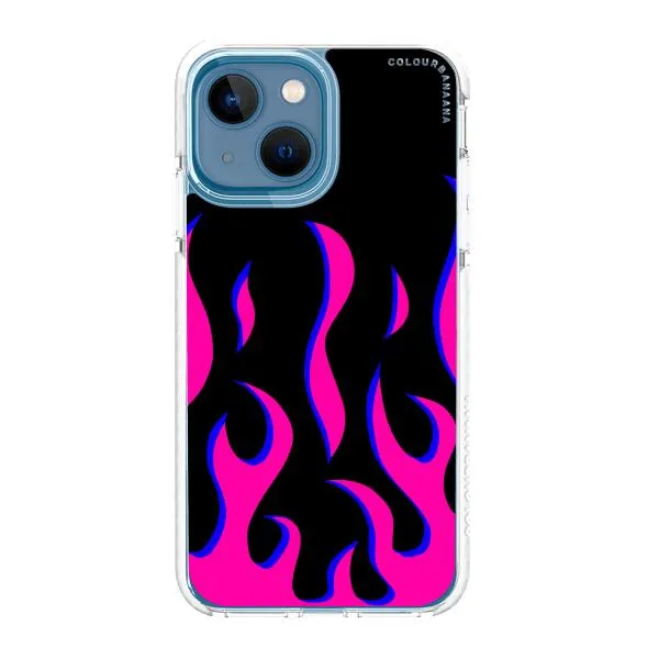 iPhone Case - Black & Pink Flames