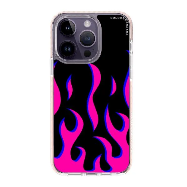 iPhone Case - Black & Pink Flames