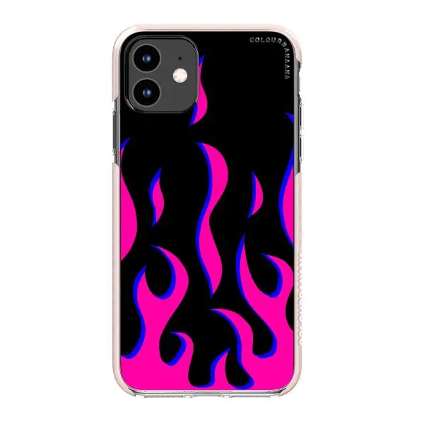 iPhone Case - Black & Pink Flames