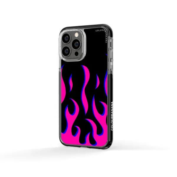 iPhone Case - Black & Pink Flames