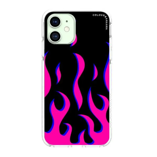 iPhone Case - Black & Pink Flames