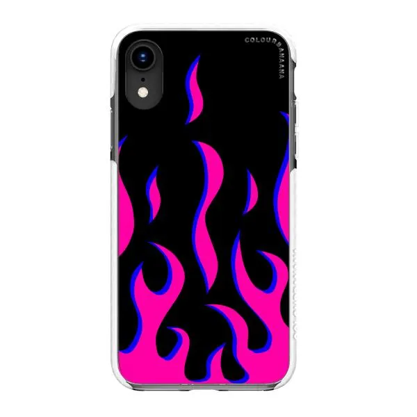 iPhone Case - Black & Pink Flames