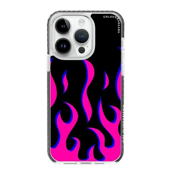 iPhone Case - Black & Pink Flames