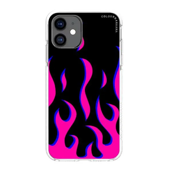iPhone Case - Black & Pink Flames