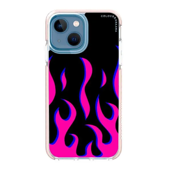 iPhone Case - Black & Pink Flames