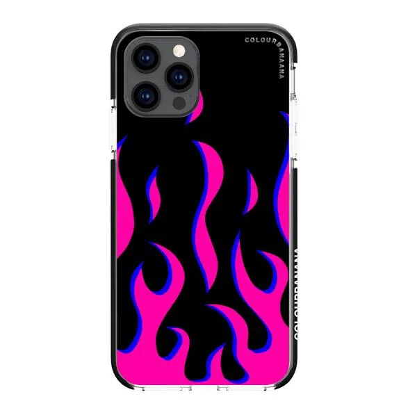 iPhone Case - Black & Pink Flames