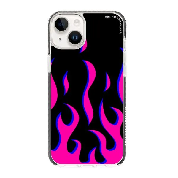 iPhone Case - Black & Pink Flames