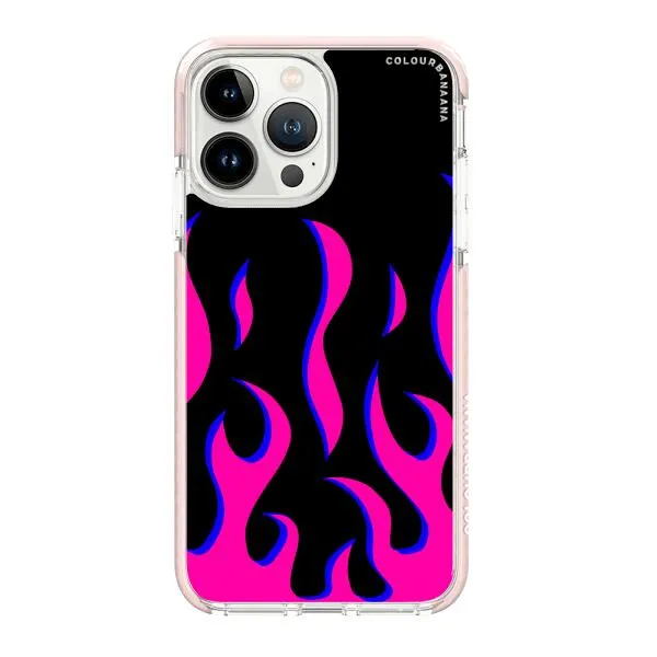 iPhone Case - Black & Pink Flames