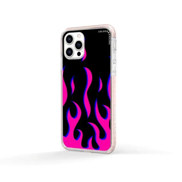 iPhone Case - Black & Pink Flames