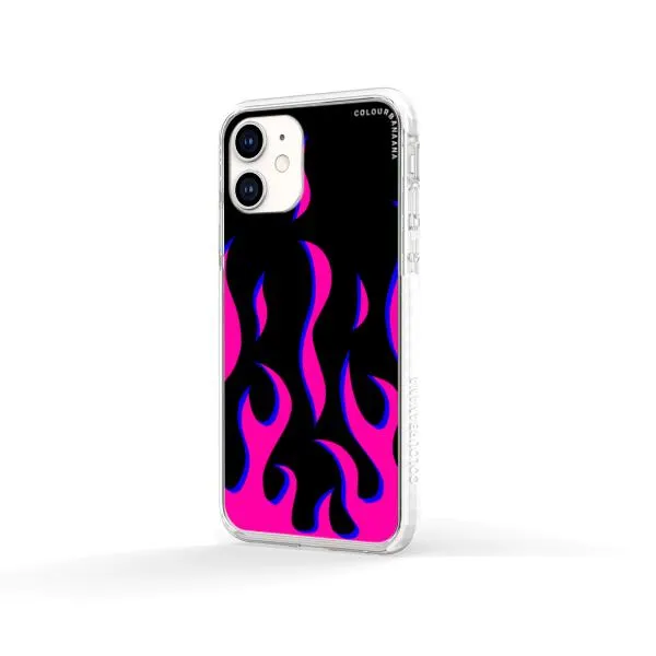 iPhone Case - Black & Pink Flames