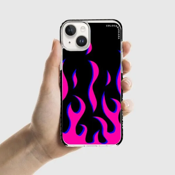 iPhone Case - Black & Pink Flames