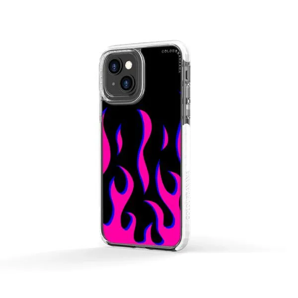 iPhone Case - Black & Pink Flames