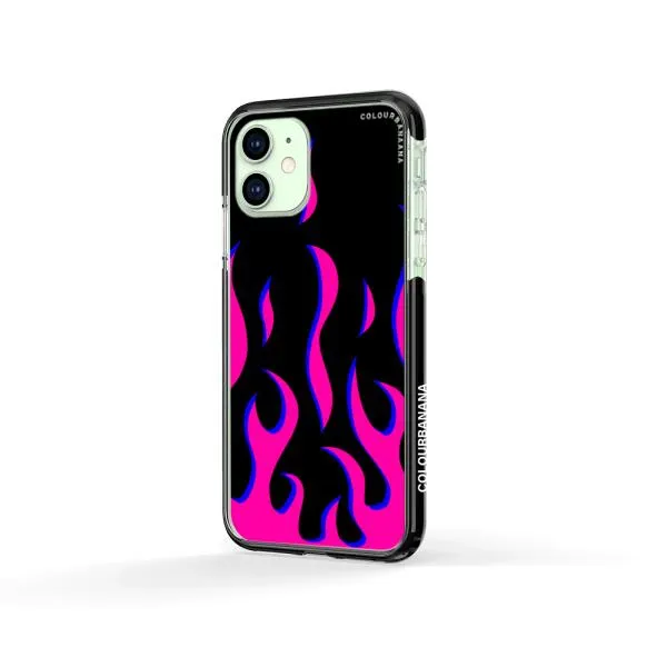 iPhone Case - Black & Pink Flames