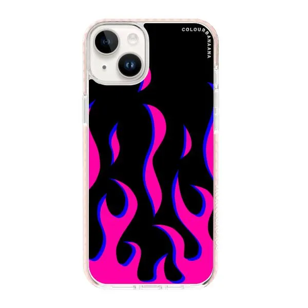 iPhone Case - Black & Pink Flames