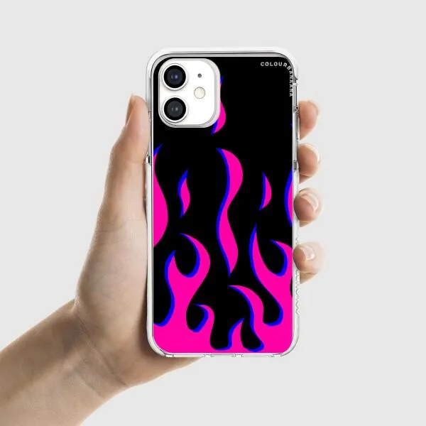 iPhone Case - Black & Pink Flames