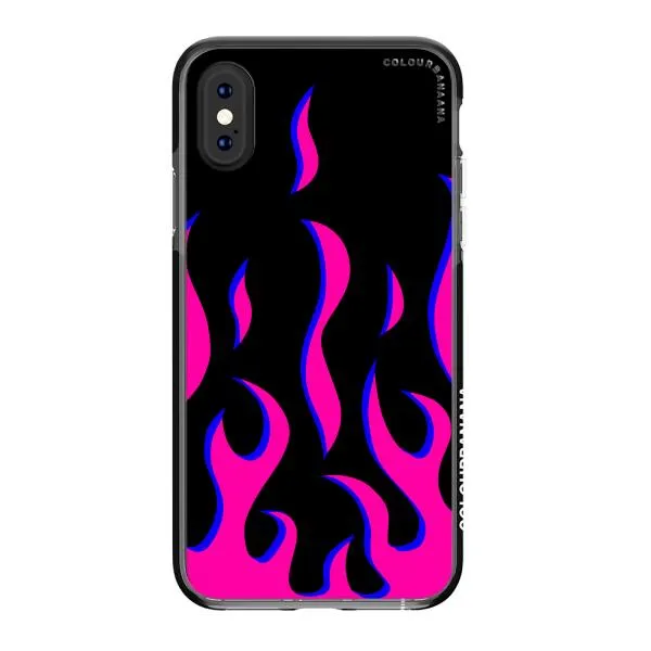 iPhone Case - Black & Pink Flames