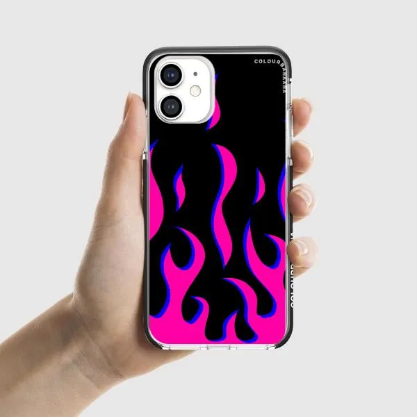iPhone Case - Black & Pink Flames