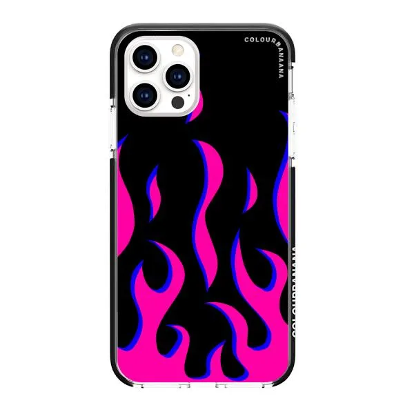 iPhone Case - Black & Pink Flames