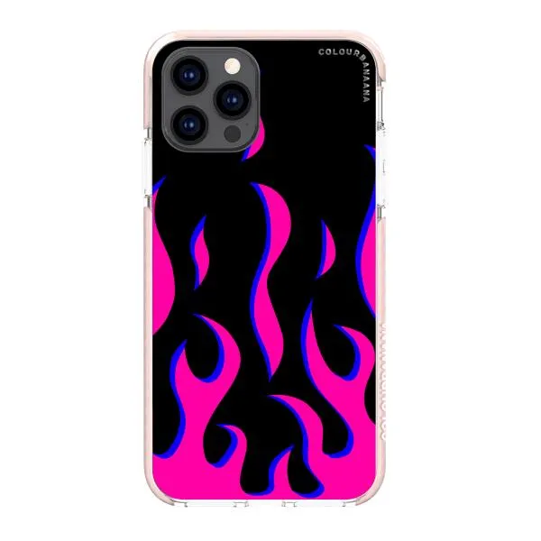 iPhone Case - Black & Pink Flames