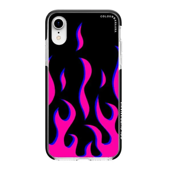 iPhone Case - Black & Pink Flames