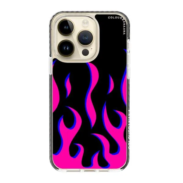 iPhone Case - Black & Pink Flames
