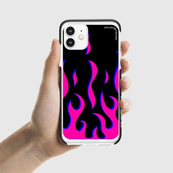 iPhone Case - Black & Pink Flames