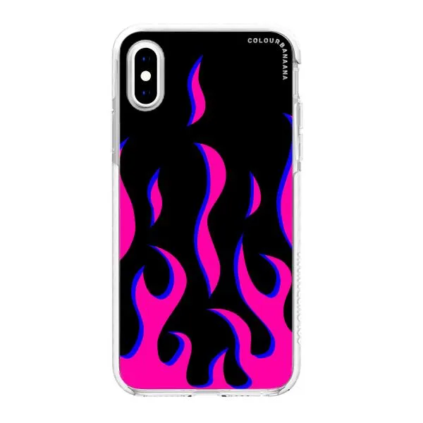 iPhone Case - Black & Pink Flames