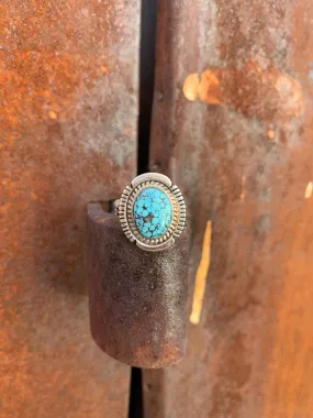 Kingman Spiderweb Turquoise ring size 9