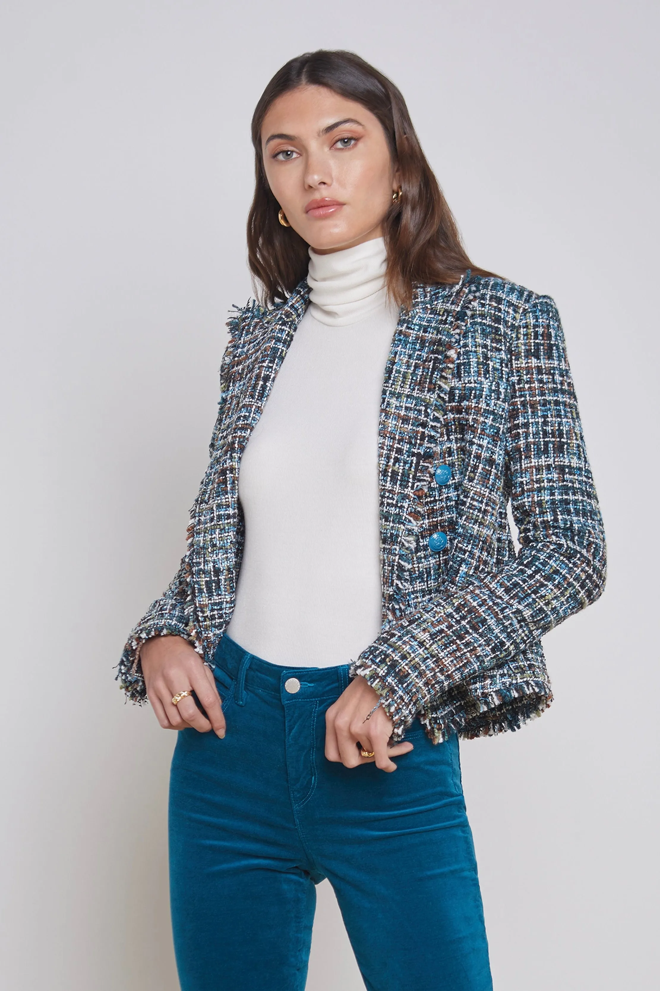 L'Agence Brooke Blazer with Fringe