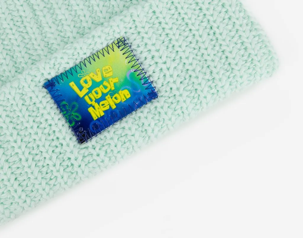 LYM SpongeBob Theme Seafoam Pom Beanie