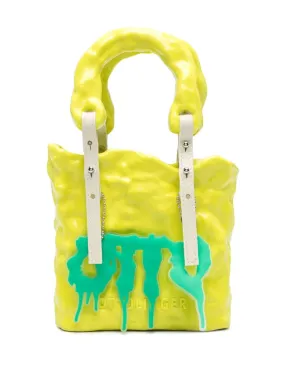 MEDIUM YELLOW CERAMIC EFFECT ASYMMETRIC DESIGN HANDBAG