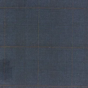 Midnight Blue Glen Plaid With Chocolate Brown Windowpane With Comfort Stretch
