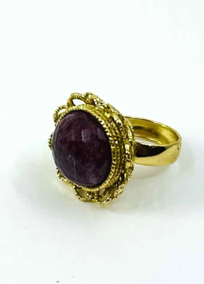 MILOR 14K Amethyst Crystal Ring