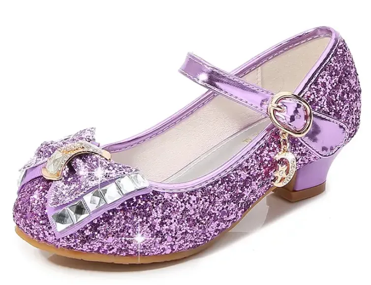 Mirror Bows, Elegant Sequins, Princess High Heels,Youth