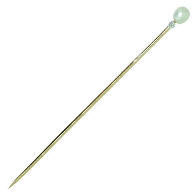 Pearl & Diamond Tie Pin