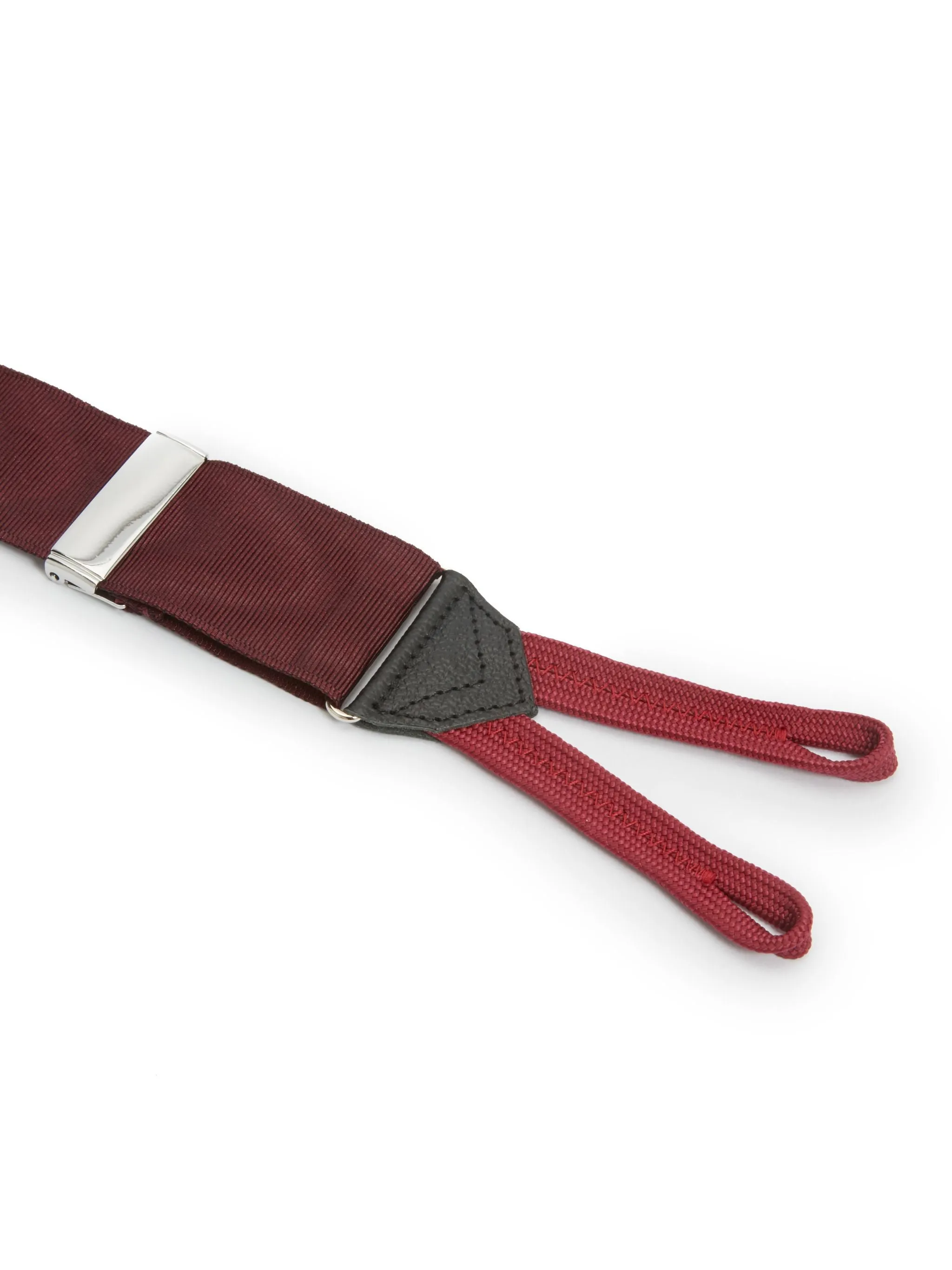 Plain Moire Suspenders - Wine