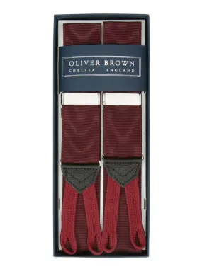 Plain Moire Suspenders - Wine
